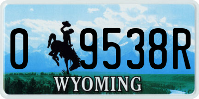 WY license plate 09538R