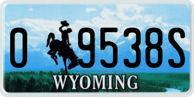 WY license plate 09538S