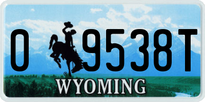 WY license plate 09538T
