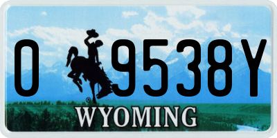 WY license plate 09538Y