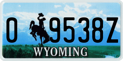 WY license plate 09538Z