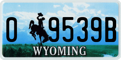 WY license plate 09539B