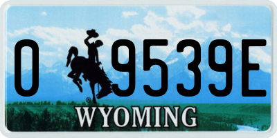 WY license plate 09539E