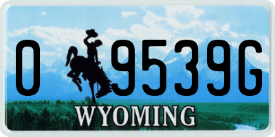 WY license plate 09539G