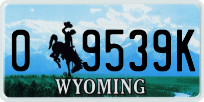 WY license plate 09539K