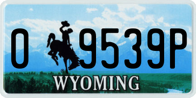 WY license plate 09539P
