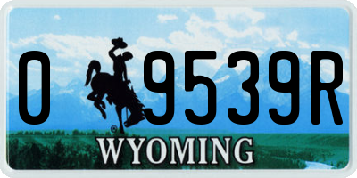 WY license plate 09539R