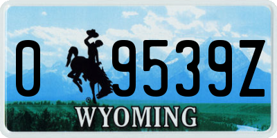 WY license plate 09539Z