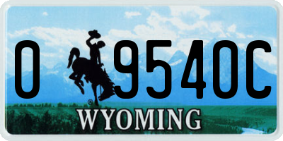 WY license plate 09540C