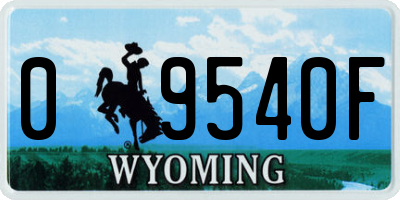WY license plate 09540F