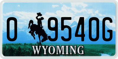WY license plate 09540G