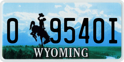 WY license plate 09540I