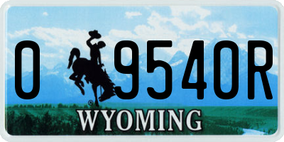 WY license plate 09540R