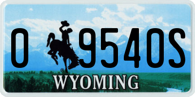 WY license plate 09540S