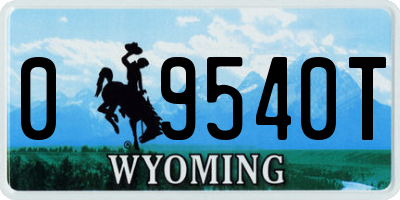 WY license plate 09540T