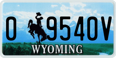 WY license plate 09540V