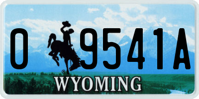 WY license plate 09541A