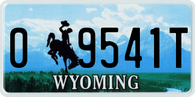 WY license plate 09541T