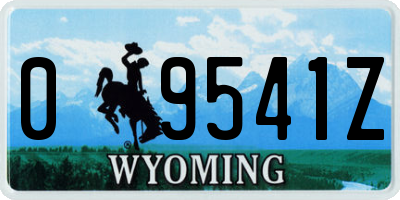 WY license plate 09541Z