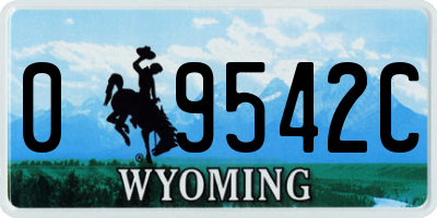 WY license plate 09542C