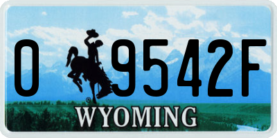 WY license plate 09542F