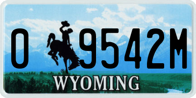 WY license plate 09542M