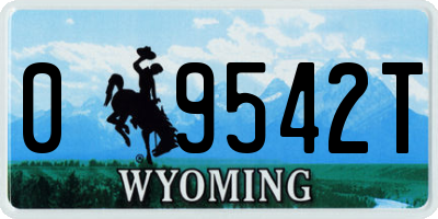WY license plate 09542T