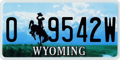 WY license plate 09542W