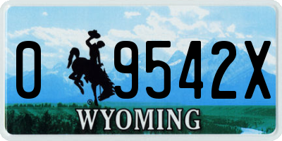 WY license plate 09542X
