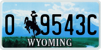 WY license plate 09543C