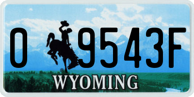 WY license plate 09543F