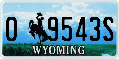 WY license plate 09543S