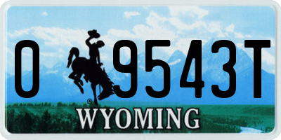 WY license plate 09543T