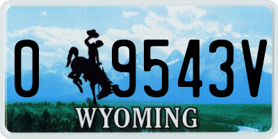 WY license plate 09543V