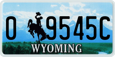 WY license plate 09545C