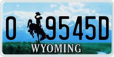 WY license plate 09545D