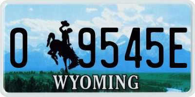 WY license plate 09545E