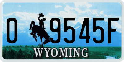 WY license plate 09545F
