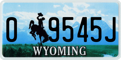 WY license plate 09545J