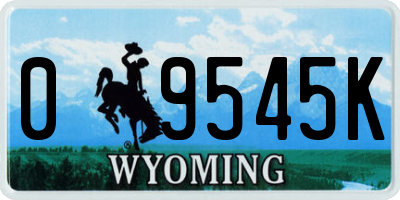 WY license plate 09545K
