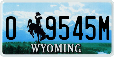 WY license plate 09545M