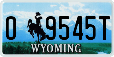 WY license plate 09545T