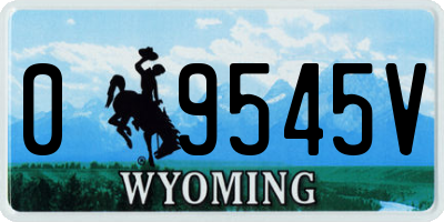 WY license plate 09545V