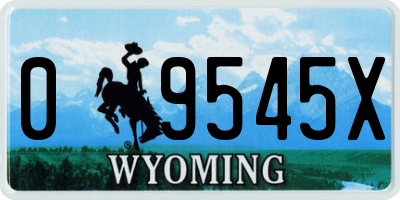 WY license plate 09545X
