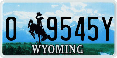 WY license plate 09545Y