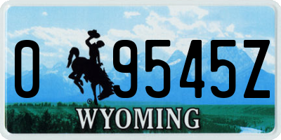 WY license plate 09545Z