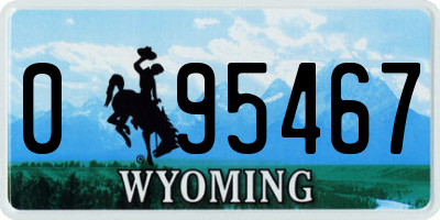 WY license plate 095467