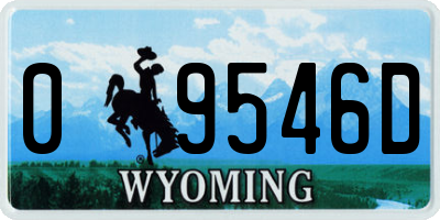 WY license plate 09546D