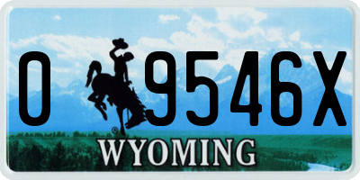WY license plate 09546X