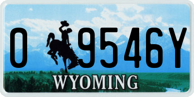 WY license plate 09546Y